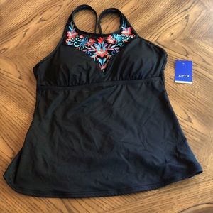 APT9 Embroidered Halter Tankini Top size Medium NEW with tags
